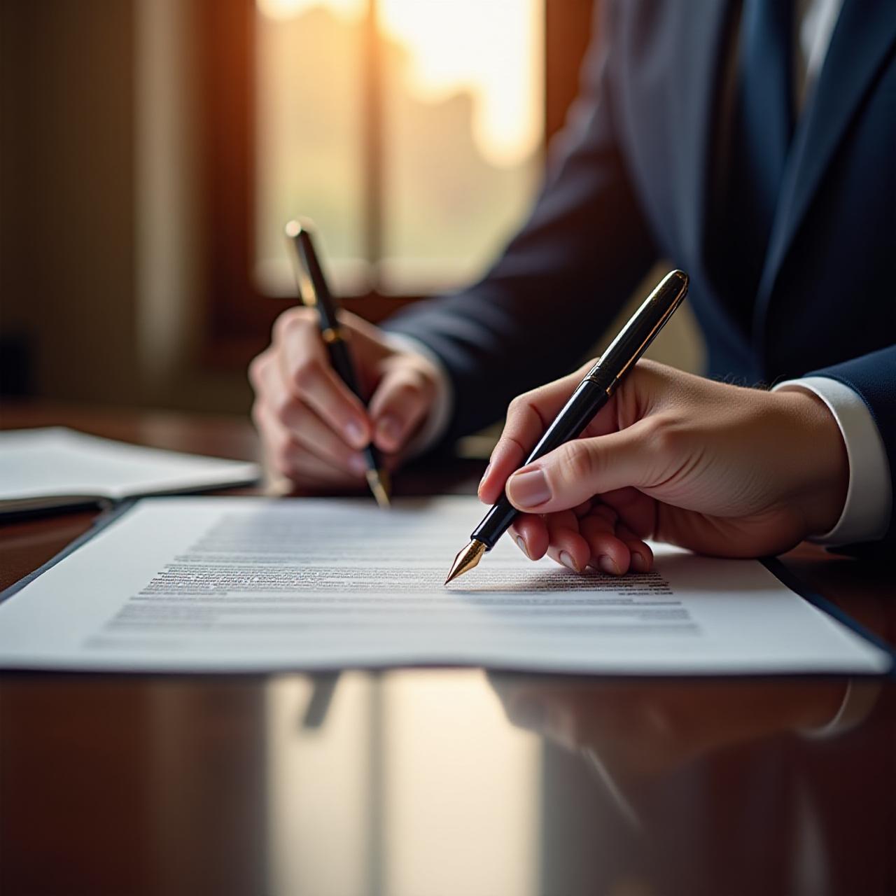 Esecuzione di un contratto commerciale in un ufficio moderno a Roma